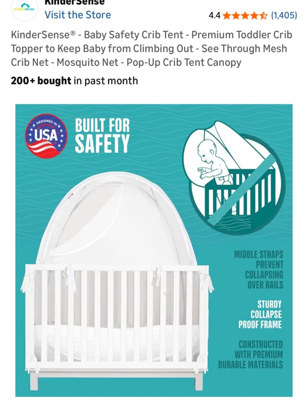 White Pop-Up Crib Tent Canopy - Mesh Mosquito Net - Picture 2 of 3